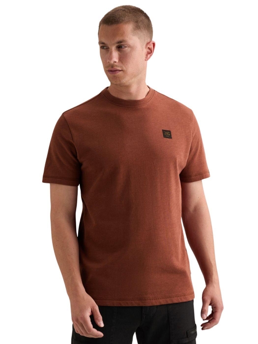 PME Legend Short sleeve r-neck light slub ter 8178 Arabian spice