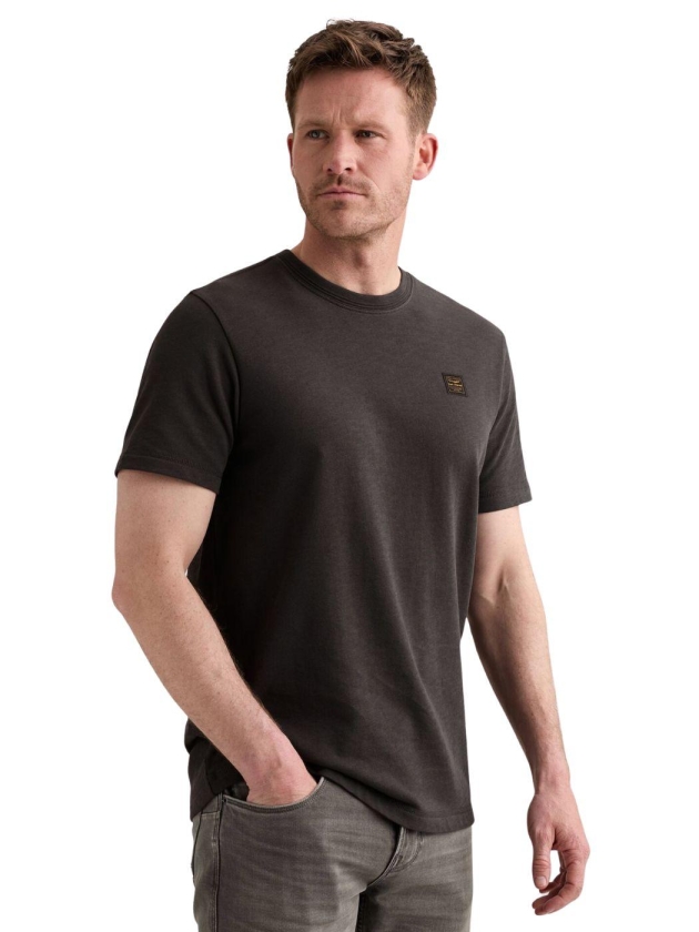PME Legend Short sleeve r-neck light slub ter 9140 Obsidian