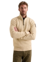 PME Legend Half zip collar cotton mix yarn 7013 Bone white