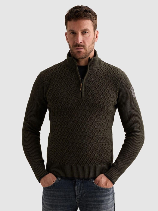 PME Legend Half zip collar cotton mix yarn 8039 Beluga