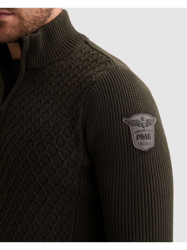 PME Legend Half zip collar cotton mix yarn 8039 Beluga