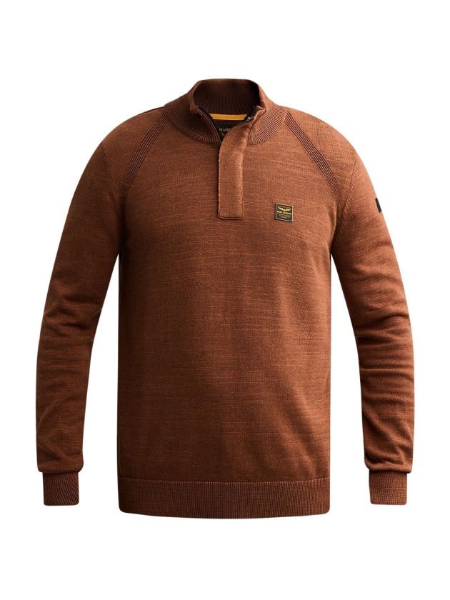 PME Legend Half zip collar cotton rib melee k 8178 Arabian spice