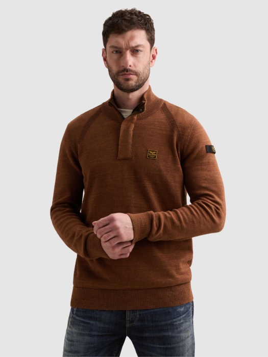 PME Legend Half zip collar cotton rib melee k 8178 Arabian spice
