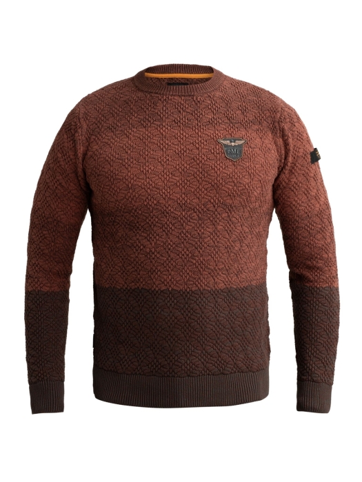 PME Legend R-neck gradient knit 8178 Arabian spice