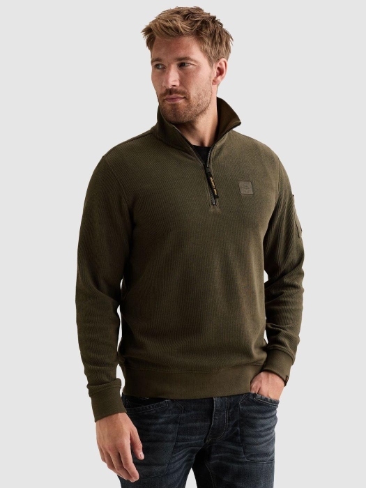 PME Legend Half zip collar flat knit look 8039 Beluga