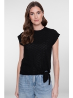 Geisha Top ajour with knot 999 Black