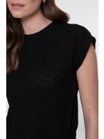 Geisha Top ajour with knot 999 Black