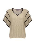 Geisha Pullover raglan V-neck 721 Light sand