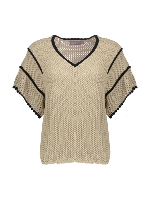 Geisha Pullover raglan V-neck 721 Light sand