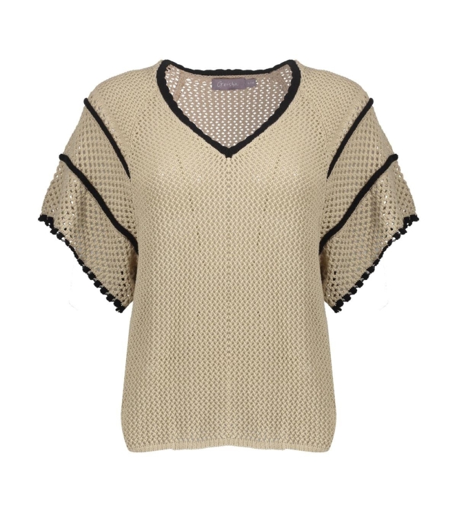 Geisha Pullover raglan V-neck 721 Light sand