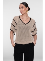 Geisha Pullover raglan V-neck 721 Light sand