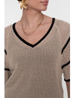 Geisha Pullover raglan V-neck 721 Light sand
