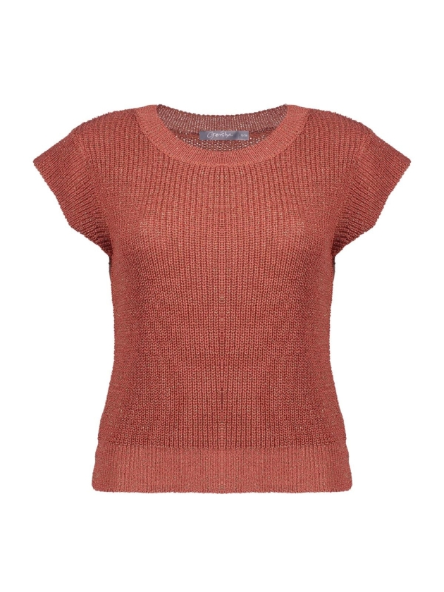 Geisha Pullover lurex sleeveless 743 Brique