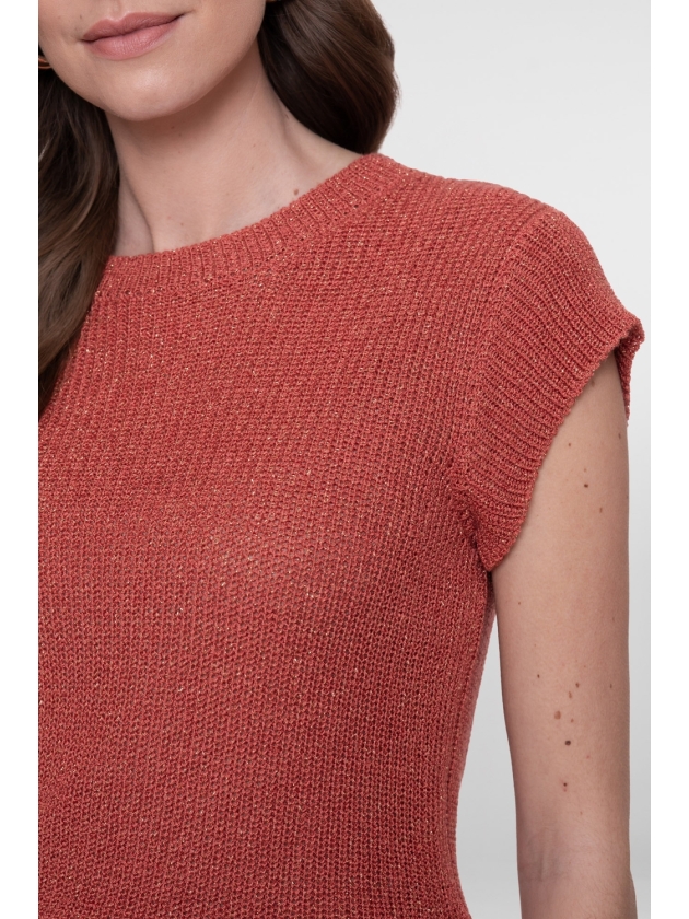 Geisha Pullover lurex sleeveless 743 Brique