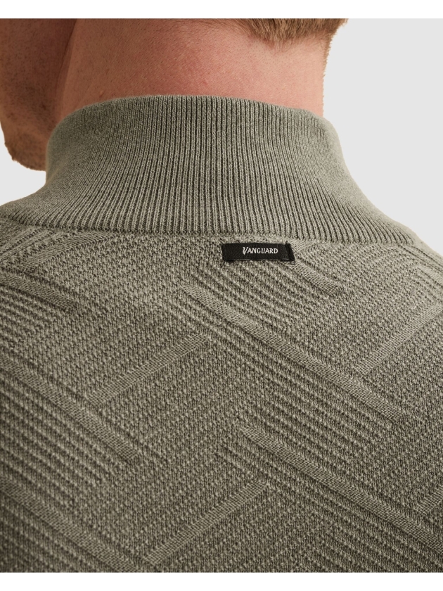 Vanguard Half zip collar cotton mouline 6479 Forest fog