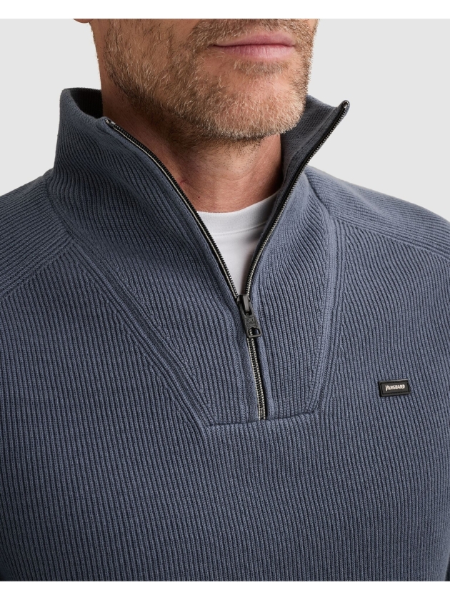Vanguard Half zip collar cotton structure 5356 China blue