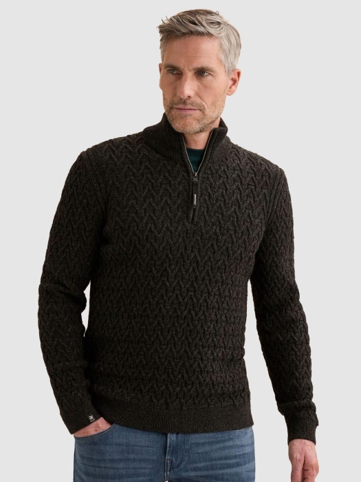 Vanguard Half zip collar wool blend 9141 Black beauty