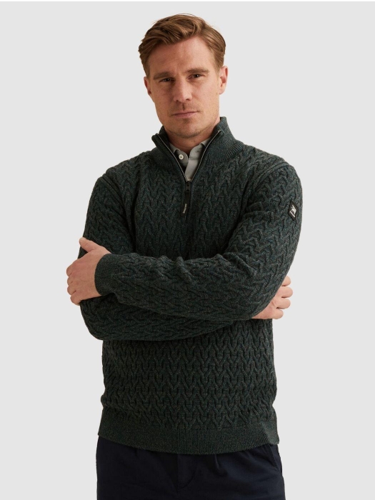 Vanguard Half zip collar wool blend 6520 Dark sea