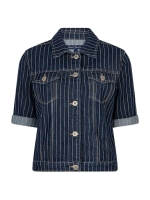 Red Button Jackie Short Sleeve Denim Pinstripe 605 Rinse