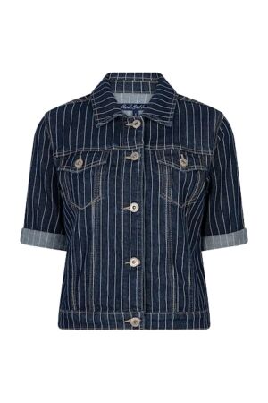 Red Button Jackie Short Sleeve Denim Pinstripe 605 Rinse