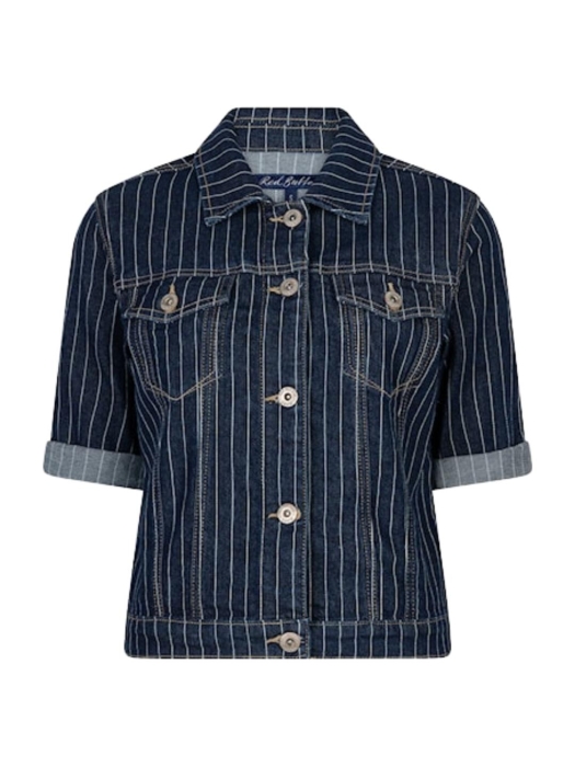 Red Button Jackie Short Sleeve Denim Pinstripe 605 Rinse