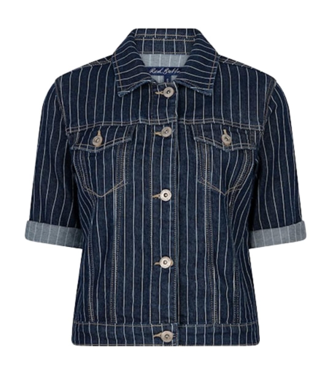 Red Button Jackie Short Sleeve Denim Pinstripe 605 Rinse