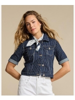 Red Button Jackie Short Sleeve Denim Pinstripe 605 Rinse