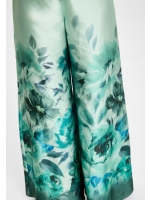 Swing Weite Satinhose mit Bord?ren-Print 5953 mint green