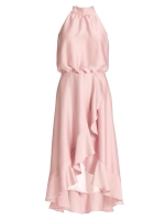 Swing Cocktailkleid aus Satin mit Volant 697 Soft pink