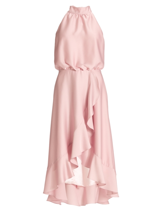Swing Cocktailkleid aus Satin mit Volant 697 Soft pink