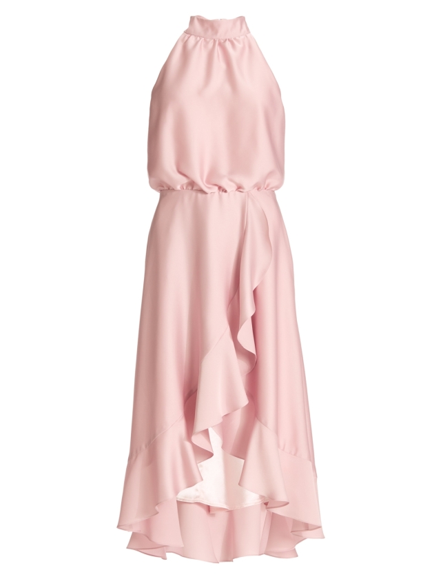 Swing Cocktailkleid aus Satin mit Volant 697 Soft pink