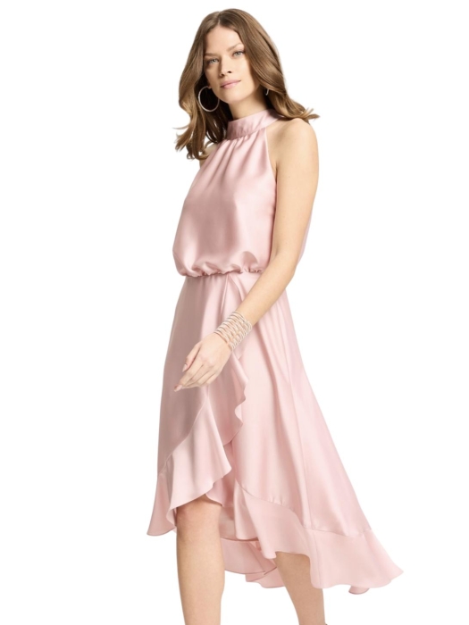 Swing Cocktailkleid aus Satin mit Volant 697 Soft pink