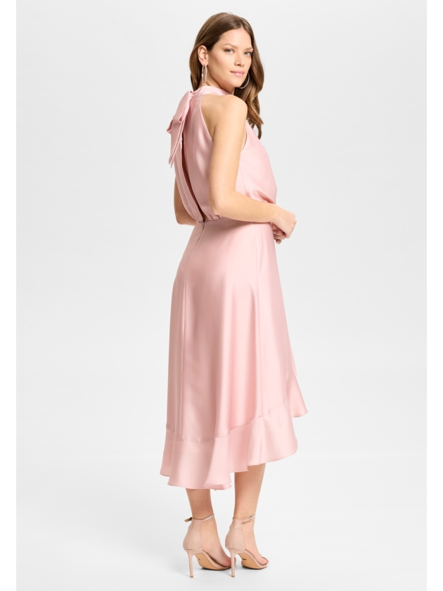 Swing Cocktailkleid aus Satin mit Volant 697 Soft pink