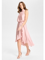 Swing Cocktailkleid aus Satin mit Volant 697 Soft pink