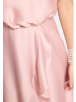 Swing Cocktailkleid aus Satin mit Volant 697 Soft pink