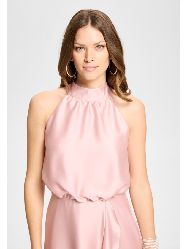 Swing Cocktailkleid aus Satin mit Volant 697 Soft pink