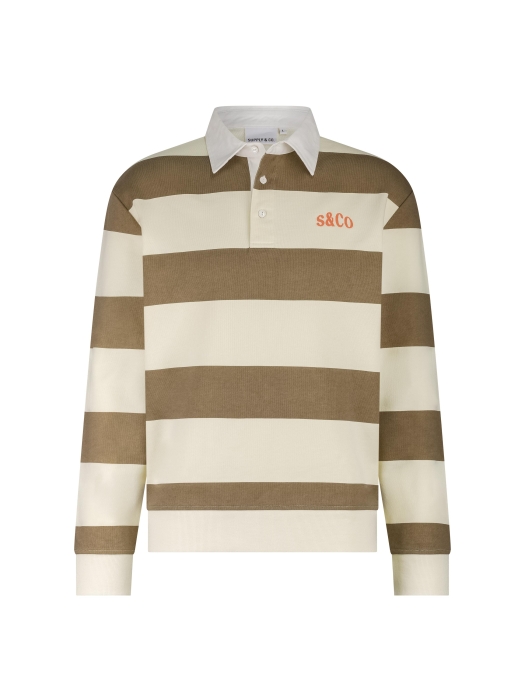 Supply en Co Quin Striped Sweat Polo 2002 Tabacco