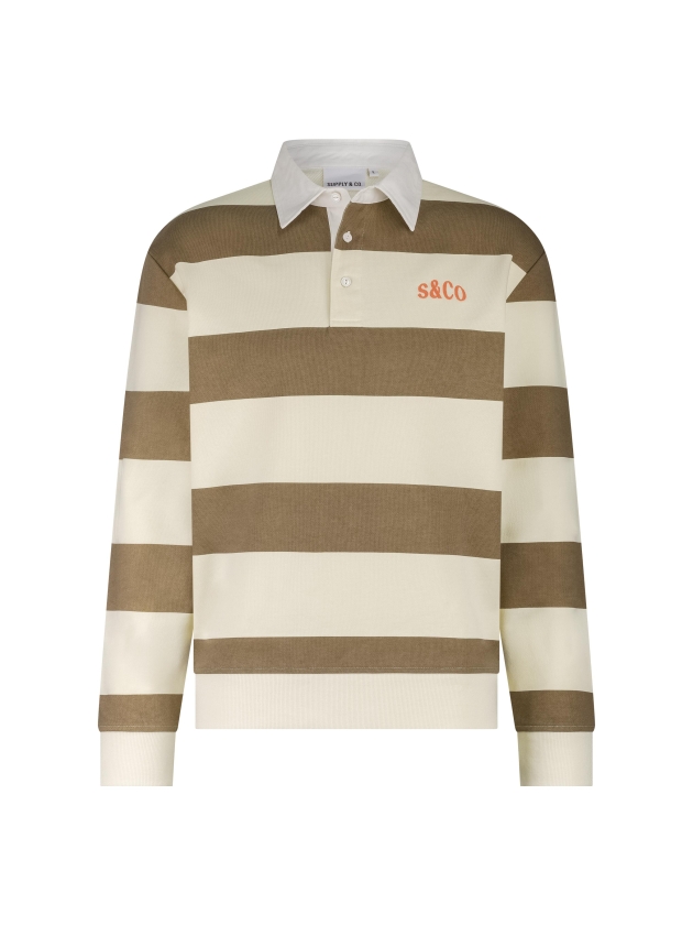 Supply en Co Quin Striped Sweat Polo 2002 Tabacco