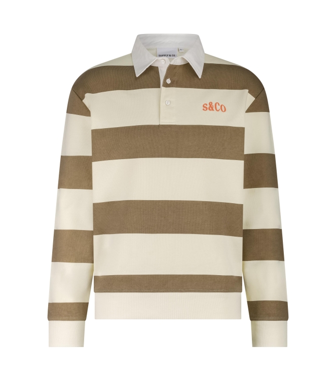 Supply en Co Quin Striped Sweat Polo 2002 Tabacco