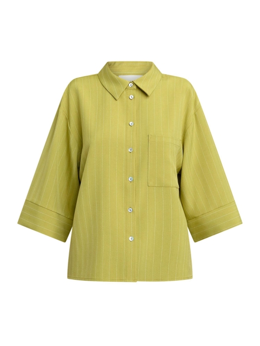 Sisters Point Shirts Lime Pinstripe