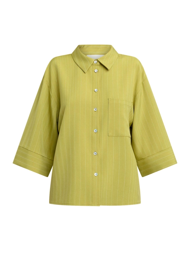 Sisters Point Shirts Lime Pinstripe