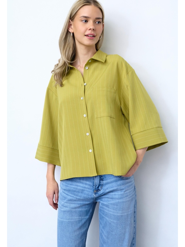 Sisters Point Shirts Lime Pinstripe