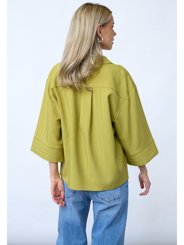 Sisters Point Shirts Lime Pinstripe