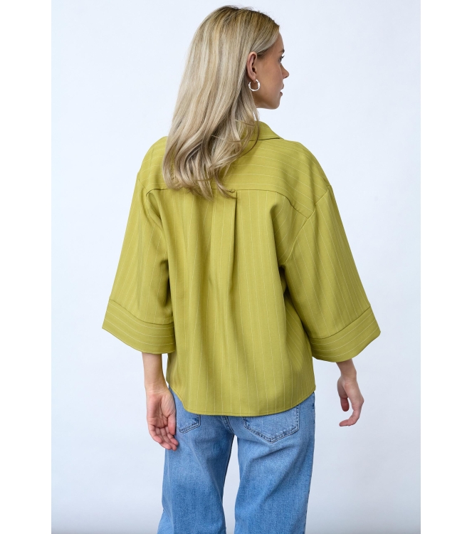 Sisters Point Shirts Lime Pinstripe