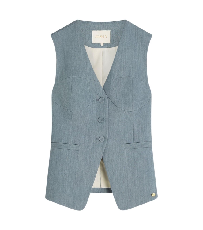 Josh V REIGN fitted gilet 625 sky blue melange