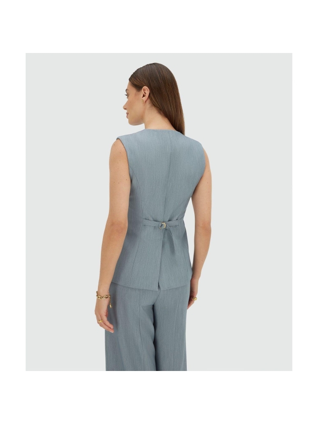 Josh V REIGN fitted gilet 625 sky blue melange