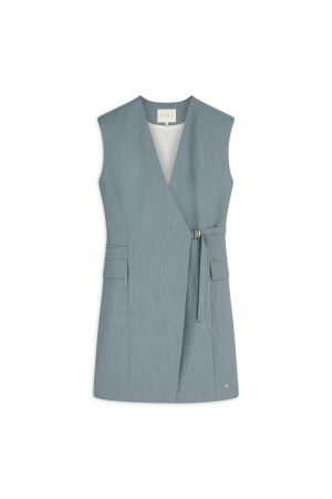 Josh V HENLEY wrap dress 625 sky blue melange