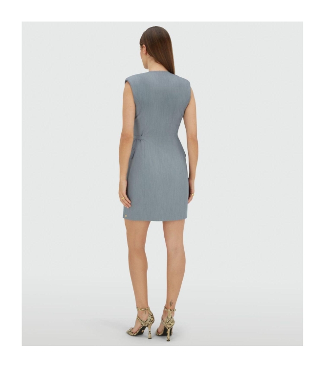 Josh V HENLEY wrap dress 625 sky blue melange