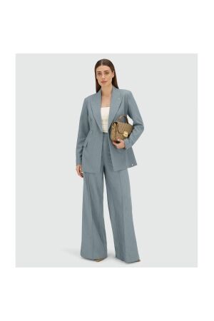 Josh V MICHELLA high-waisted wide leg trousers 625 sky blue melange