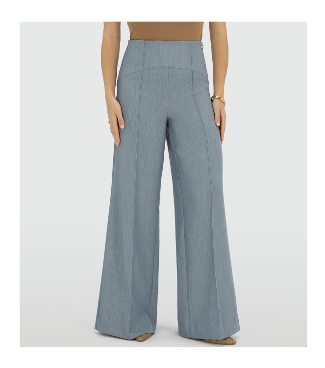 Josh V MICHELLA high-waisted wide leg trousers 625 sky blue melange